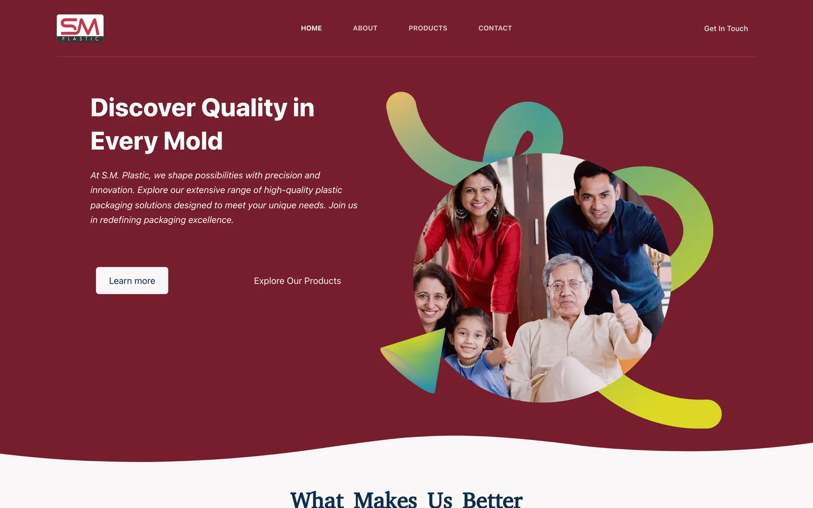 smplastic.in: the home page (desktop)